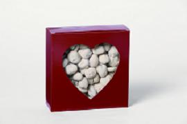 1 lb 8oz Red Heart Box with White Chocolate Pecans